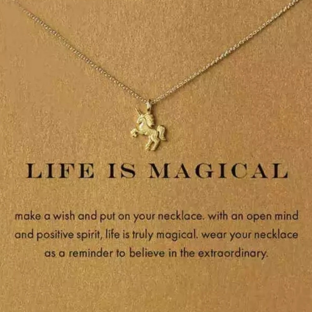 NEW Dogeared Gold Unicorn Necklace